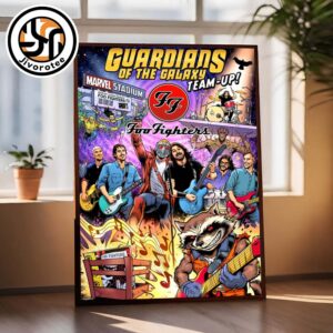 Foo Fighters Take Cover Tour On May 2026 At Marvel Stadium In Melbourne Guadians Of The Galaxy Team Up Artwork Home Decor Poster Canvas