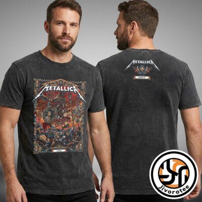 Metallica M72 Athens 2026 Venue Tee For Athens Greece At Olympic Stadium On May 9 2026 Acid Wash Tee
