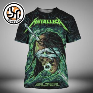 Metallica M72 Zurich Limited Pop-up Shop Poster For Zurich Switzerland At Stadion Letzigrund On May 27 2026 Art By Mark Richards All Over Print Shirt